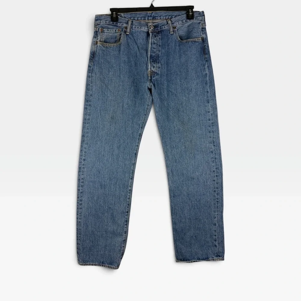 Levi's 501 Original Straight Leg Jeans Mens 36x32 Blue Medium Wash USA Good